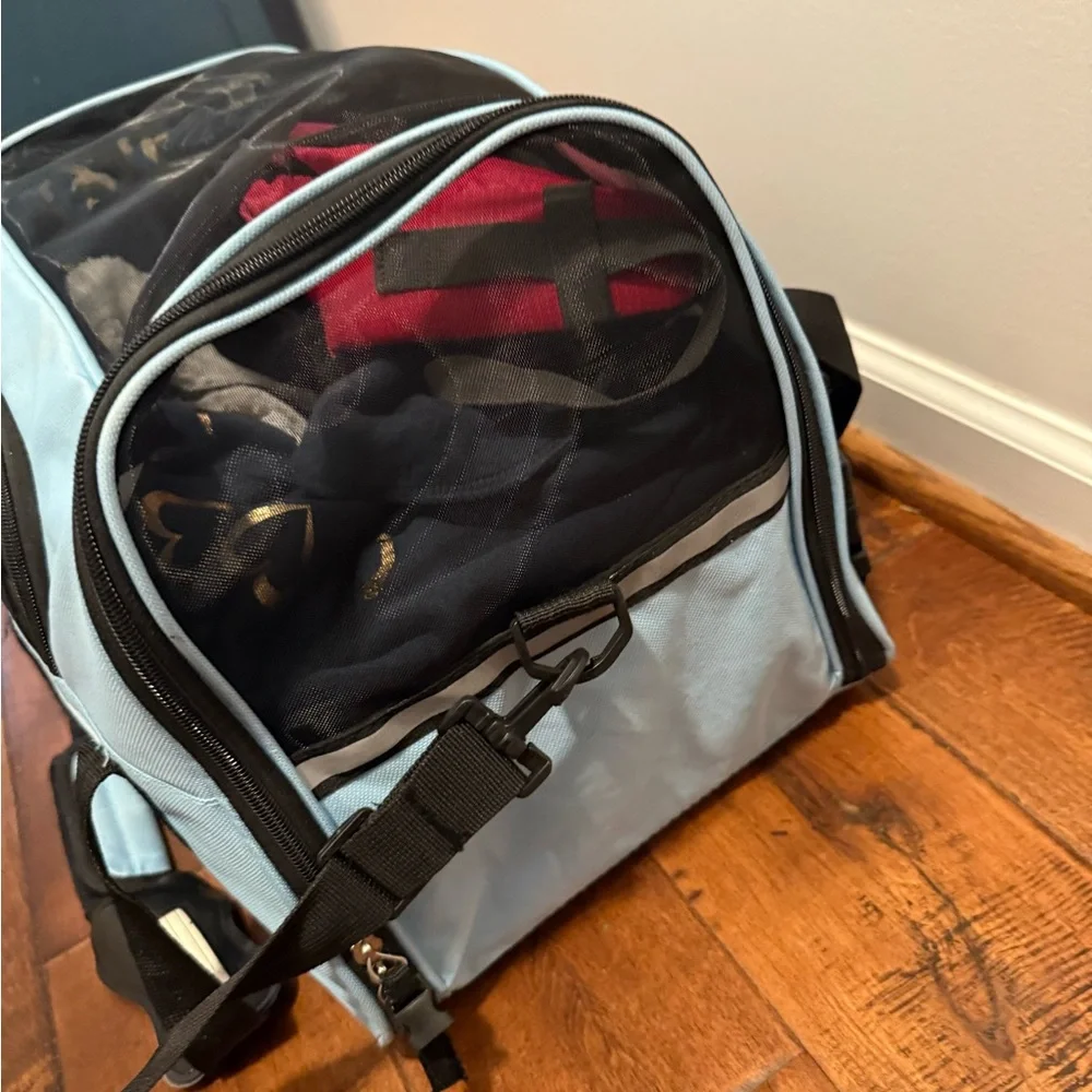 Light Blue and Black Men's Travel Bag